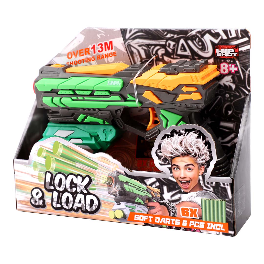 هيب شوت مسدس قابل للطي مع 6 سهام مسدسات مطاطية Hip Shot