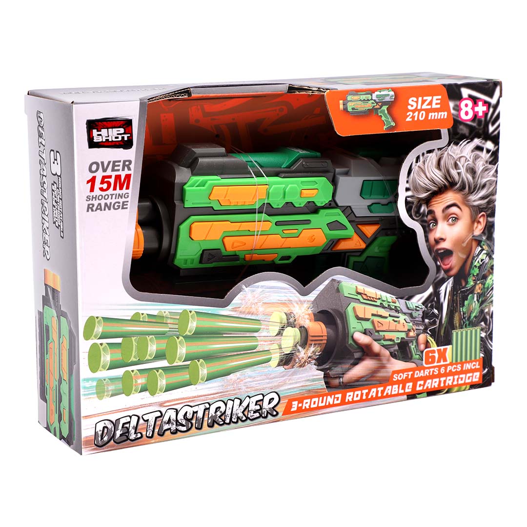 هيب شوت مسدس دلتا سترايكر مع 6 سهام مسدسات مطاطية Hip Shot