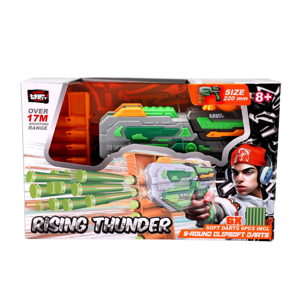 هيب شوت مسدس الرعد الصاعد مع 6 سهام مسدسات مطاطية Hip Shot
