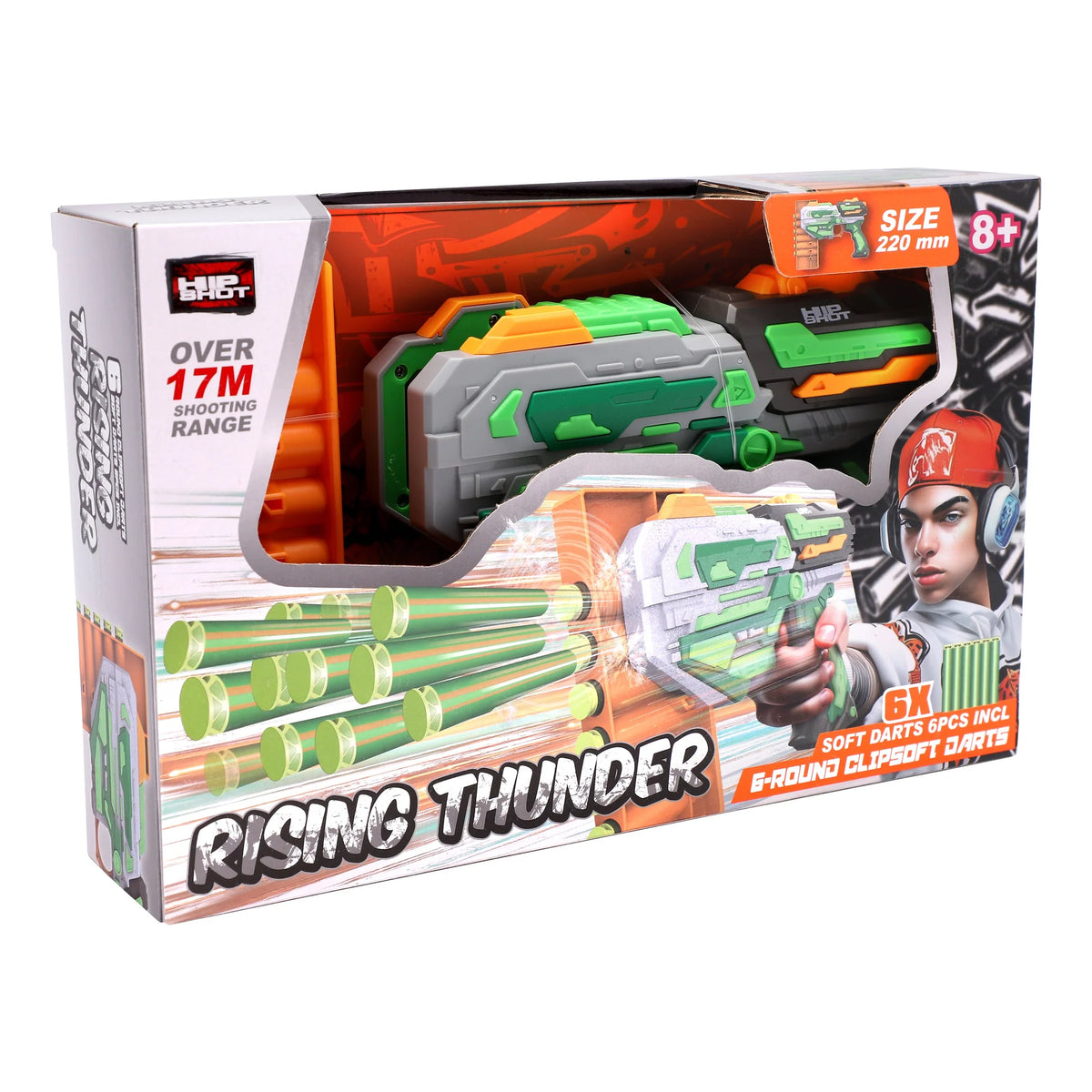 هيب شوت مسدس الرعد الصاعد مع 6 سهام مسدسات مطاطية Hip Shot