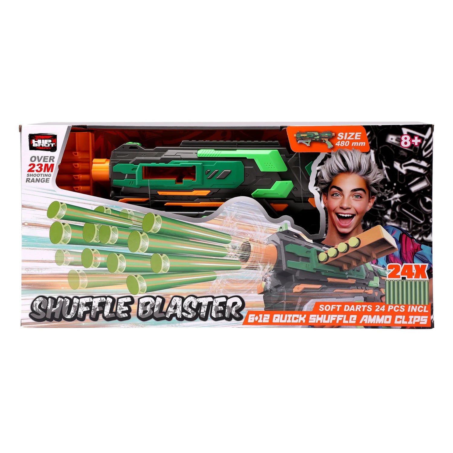 هيب شوت مسدس شافل بلاستر مع 24 سهمًا مسدسات مطاطية Hip Shot