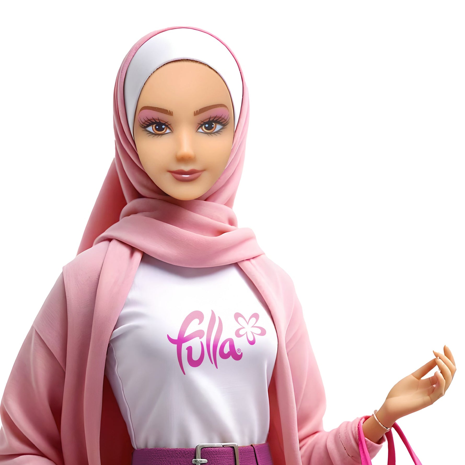 فلة دميه مع دراجة نارية باللون الوردي دمية مع اكسسوارات Fulla