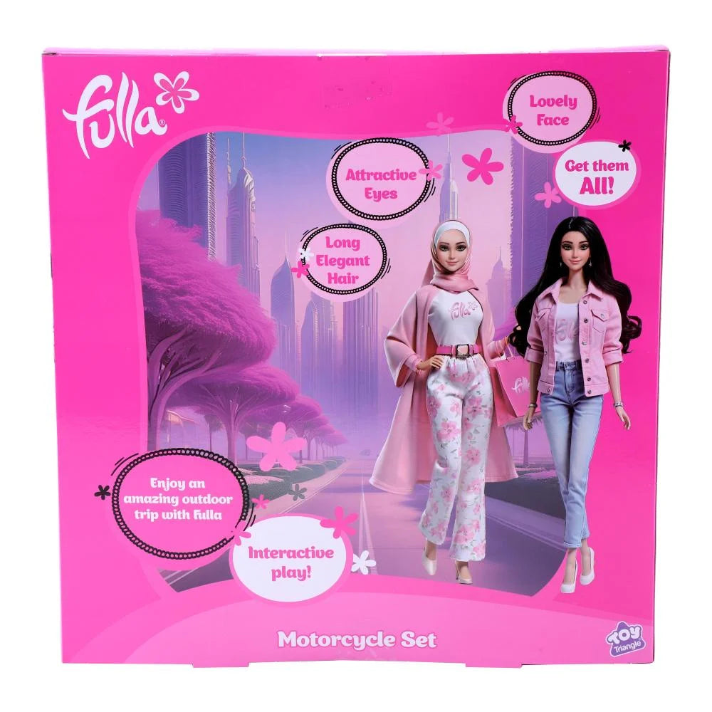 فلة دميه مع دراجة نارية أرجوانية دمية مع اكسسوارات Fulla