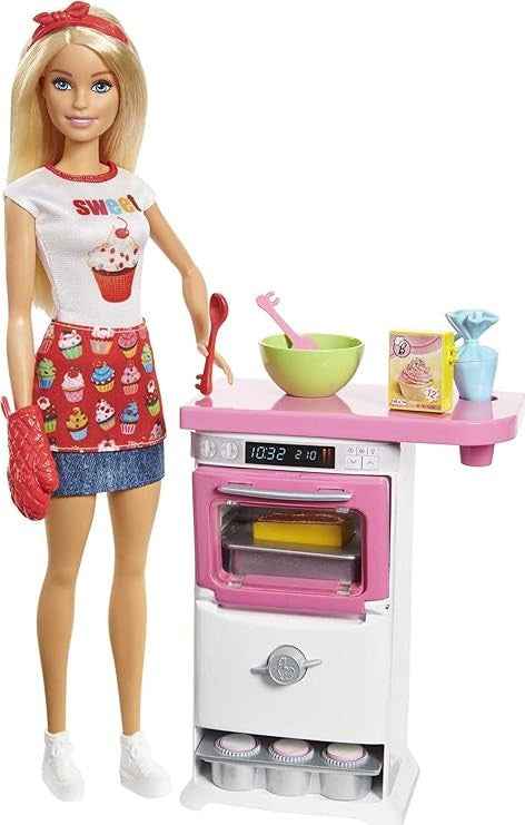 باربي دمية باربي مجموعة شيف مع مطبخ للبنات دمية مع اكسسوارات Barbie