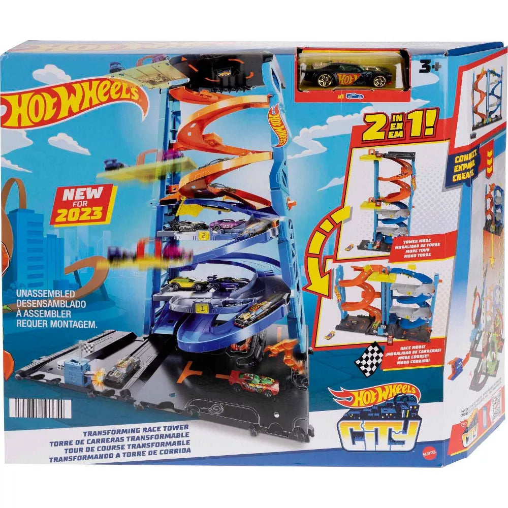 هوت ويلز لعبة برج السباق المتحول مركبات مع مسار HotWheels