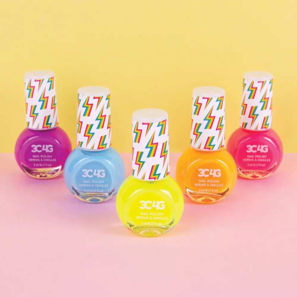 سي3 4 جي طلاء اظافر نيون متعدد الالوان 5 قطع المكياج والتجميل 3C4G