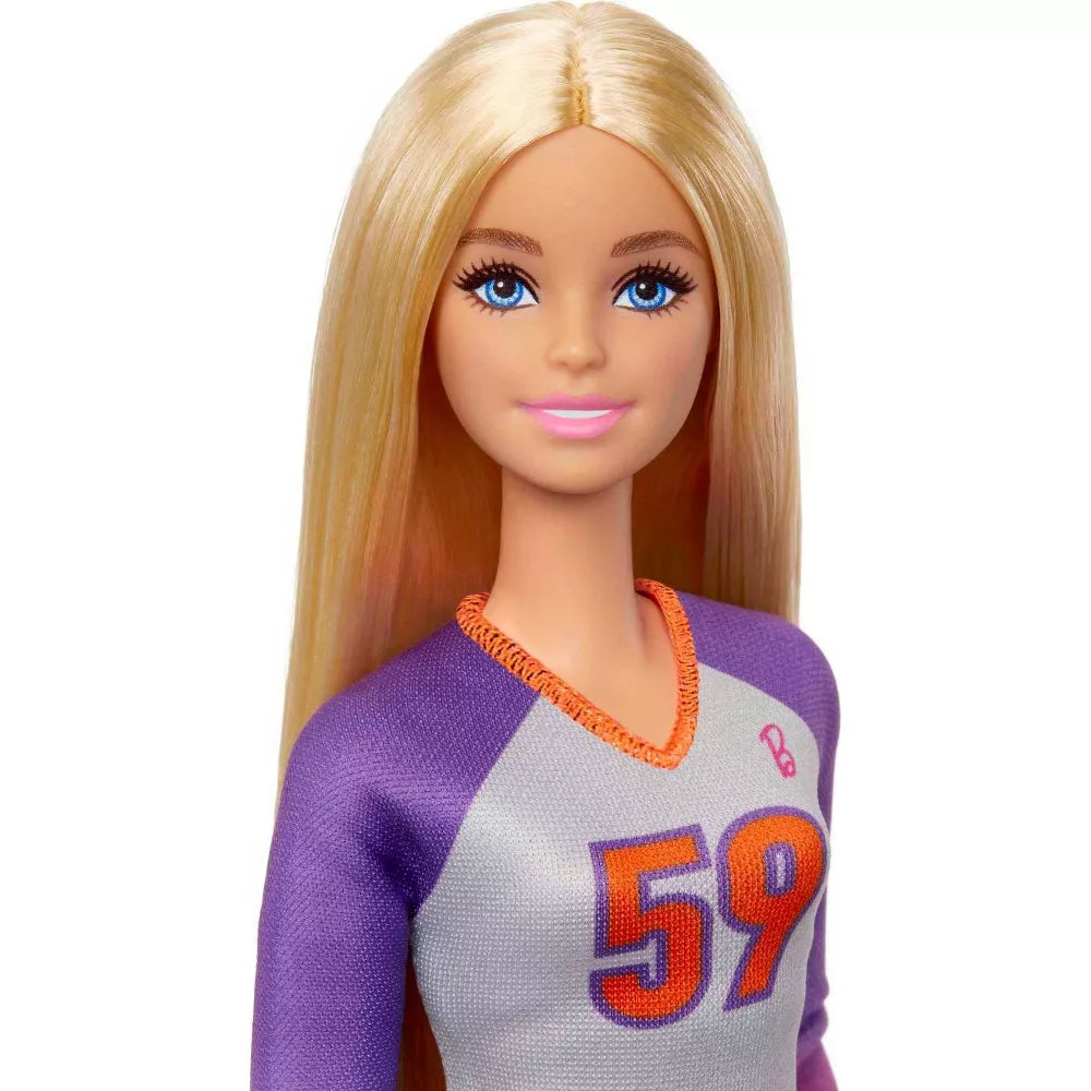 باربي دمية باربي رياضية مفصلية كرة طائرة دمية مع اكسسوارات Barbie