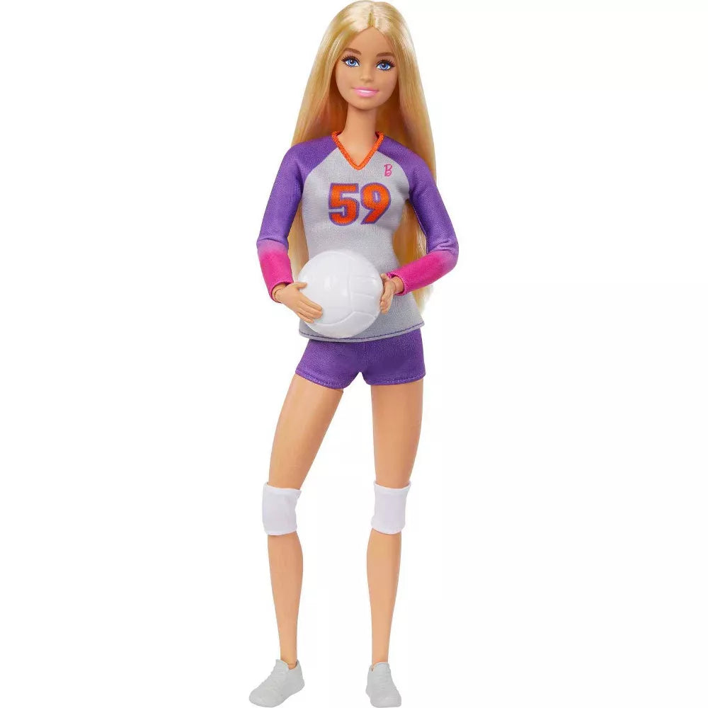 باربي دمية باربي رياضية مفصلية كرة طائرة دمية مع اكسسوارات Barbie