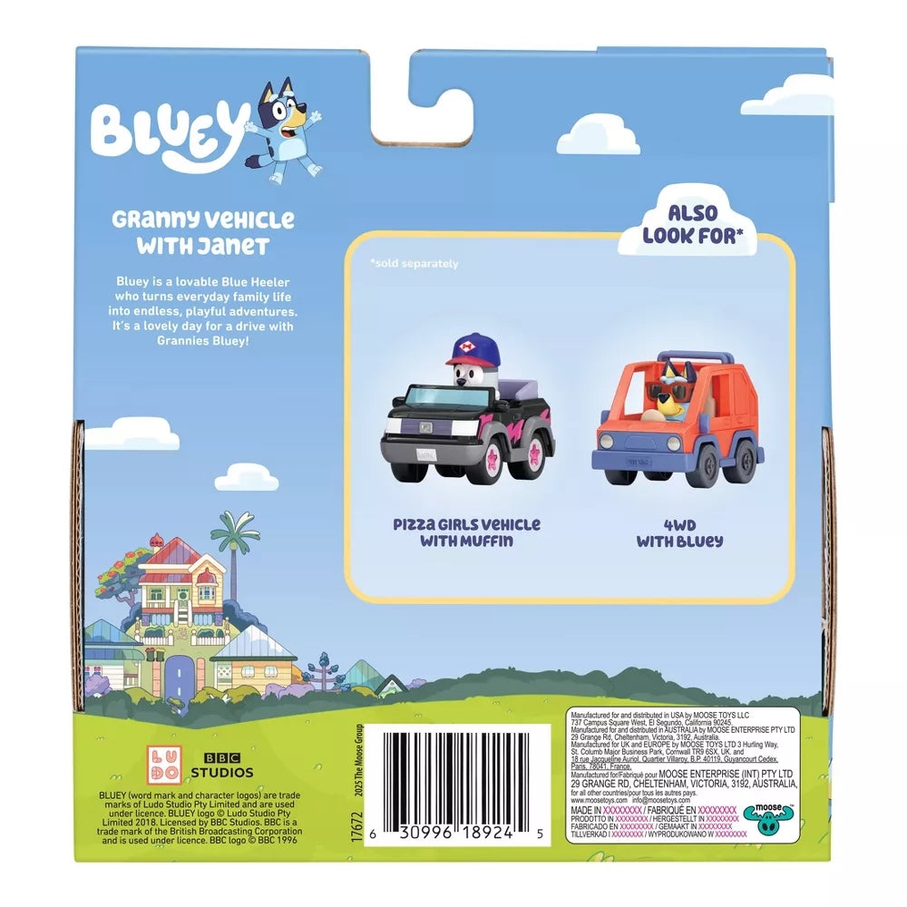 بلوي سيارة الجدة ودمية جانيت مركبات الأطفال Bluey