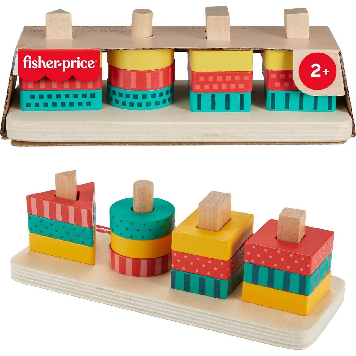 فيشر برايس لعبة خشبية لترتيب الأشكال والألوان مواليد تفاعلي Fisher-Price