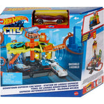 هوت ويلز سيارات داون تاون اكسبريس لغسيل السيارات مركبات مع مسار HotWheels