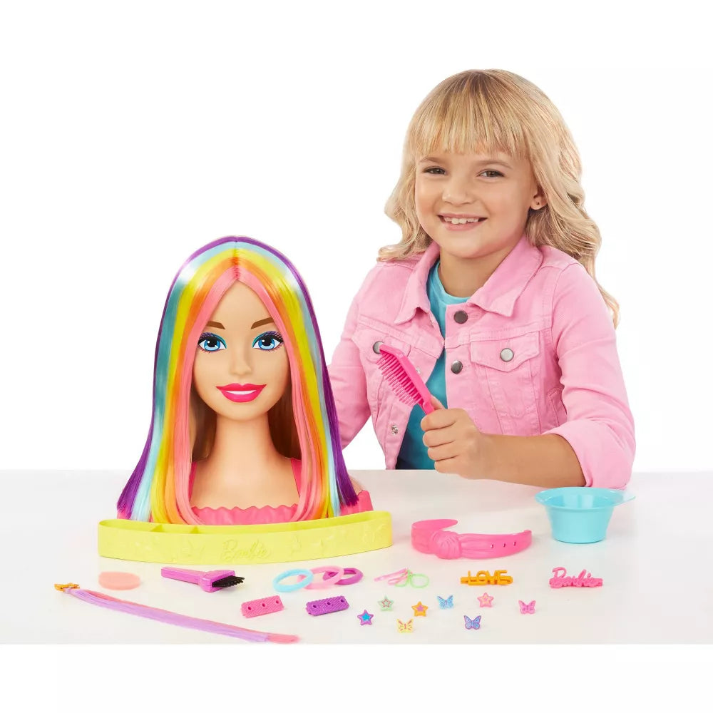 باربي رأس دمية فاخرة لتصفيف الشعر مع ملحقات دمية مع اكسسوارات Barbie