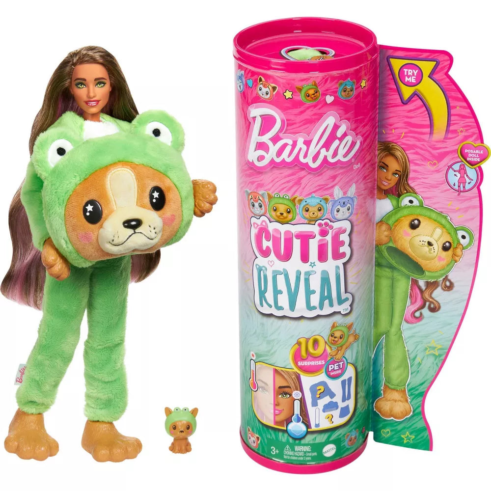 باربي دمية واكسسوارات كيوتي ريفيل الضفدع مع 10 مفاجآت دمية مع اكسسوارات Barbie