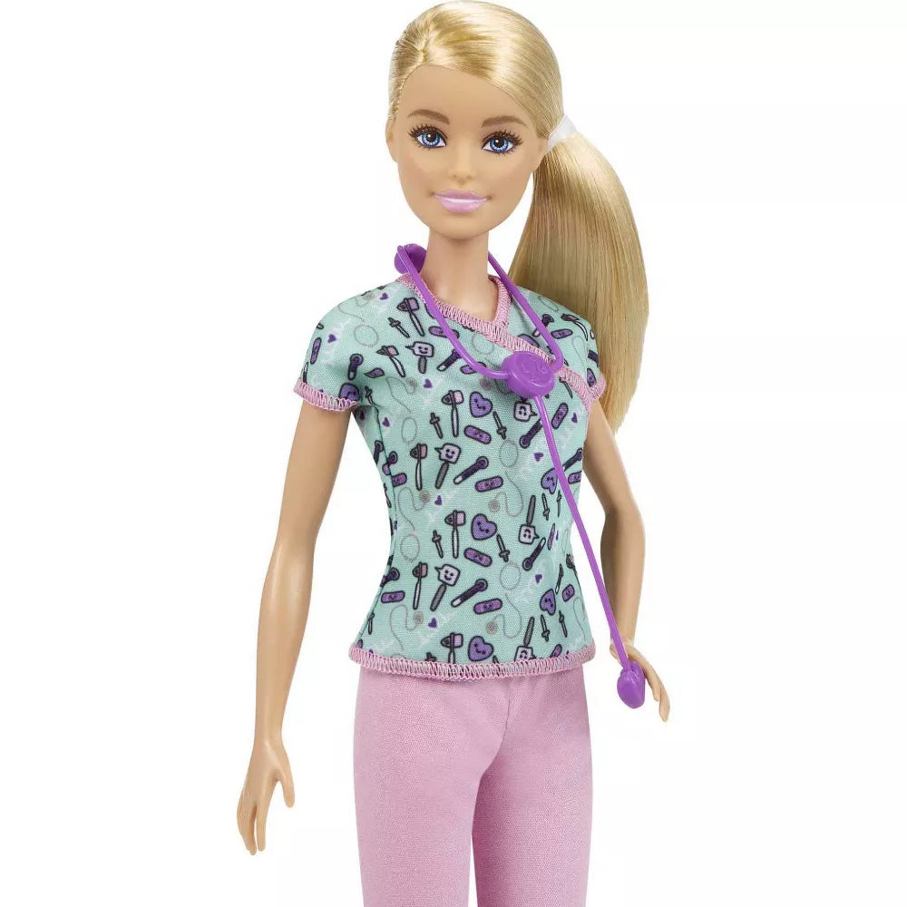 باربي دمية ممرضة شقراء دمية مع اكسسوارات Barbie