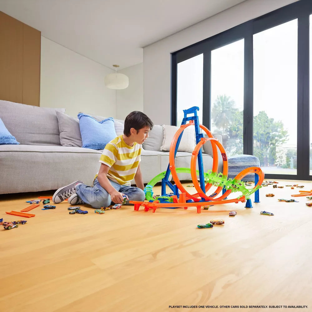 هوت ويلز مضمار مع 5 مناطق تحطم مركبات مع مسار HotWheels