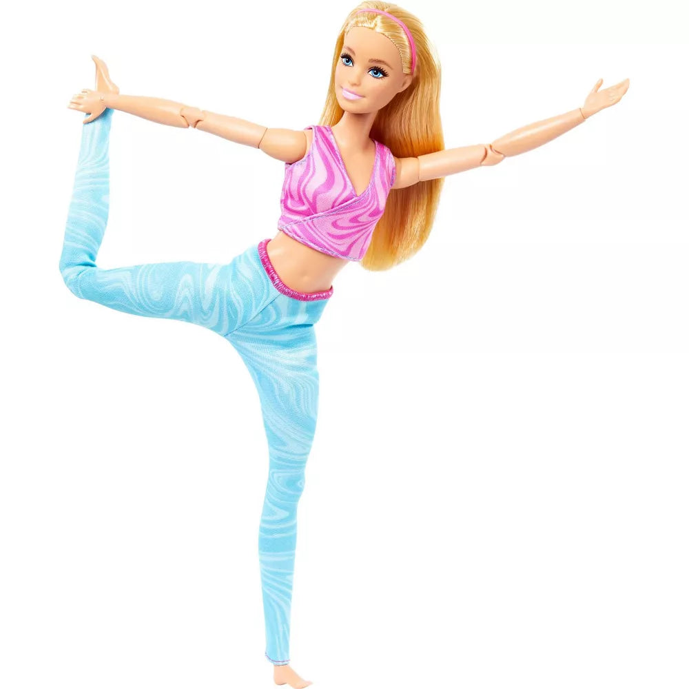 باربي دمية ميد تو موفشقراء ترتدي بلوزة رياضية دمى الشخصيات Barbie