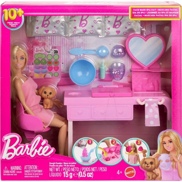 باربي دمية العناية بقناع الوجه وجلسة سبا دمية مع اكسسوارات Barbie