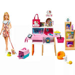 باربي دمية ومتجر مع 4 حيوانات اليفة وملحقات دمية مع اكسسوارات Barbie