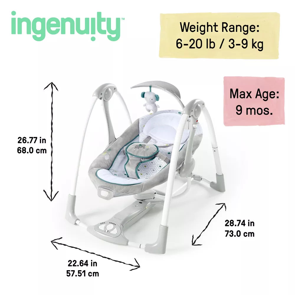 إنجينيويتي مرجيحة كونفيرت مي 2 في 1 كرسي مواليد Ingenuity