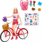 باربي العاب دمى ودراجة دمية مع اكسسوارات Barbie