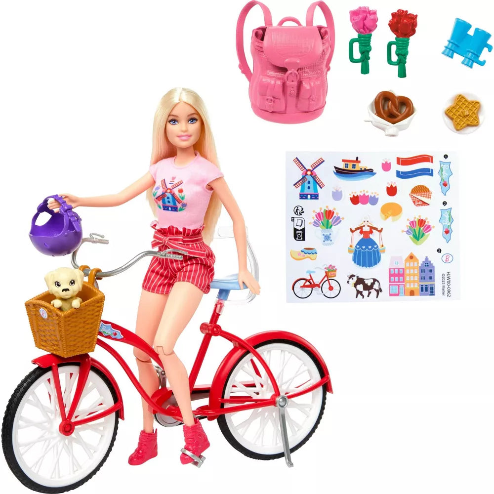 باربي العاب دمى ودراجة دمية مع اكسسوارات Barbie