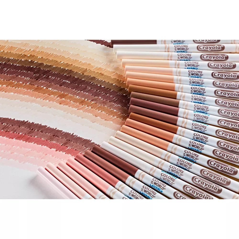 كرايولا اقلام تحديد لون البشرة فاين لاين قابلة للغسل رسم و تلوين Crayola