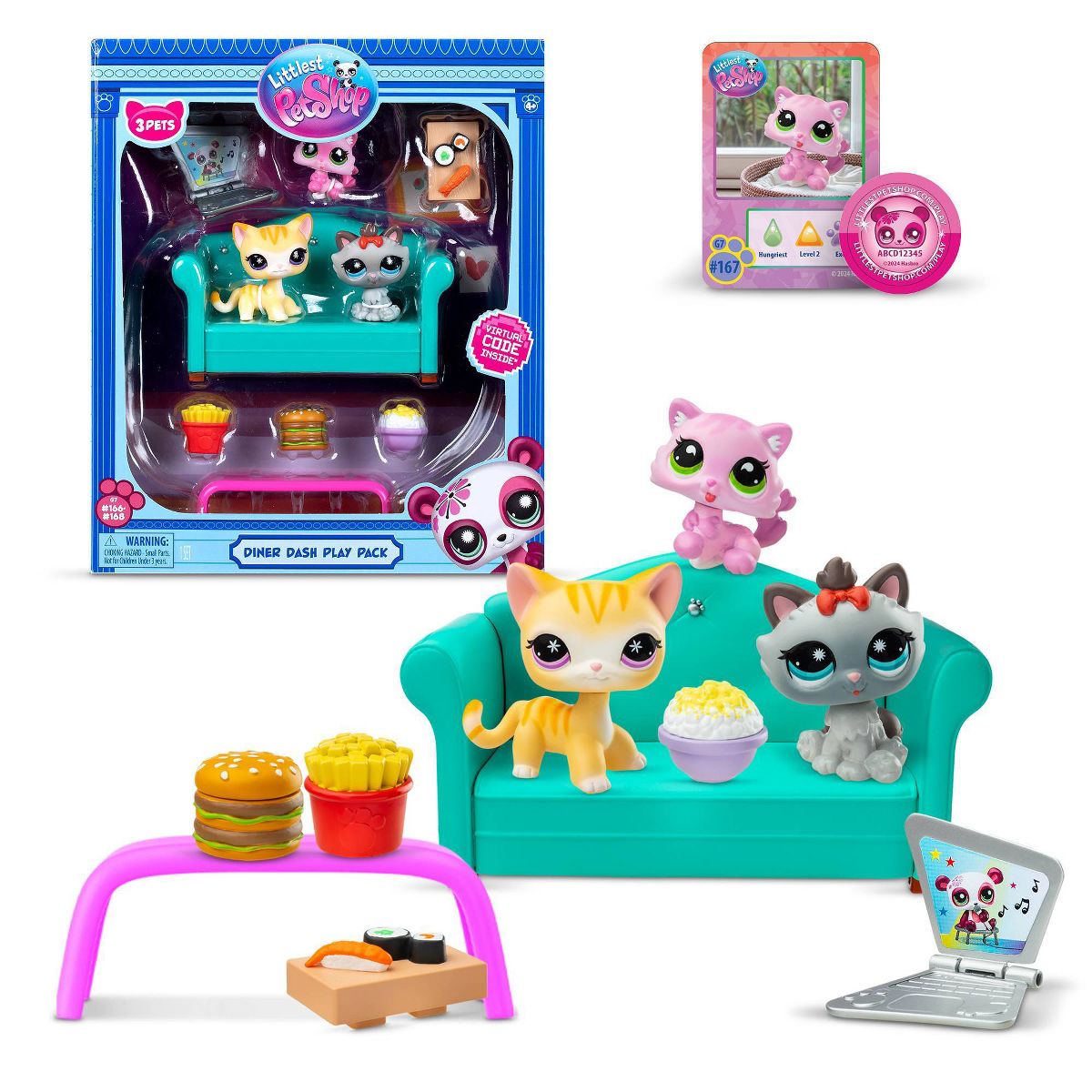 ليتليست بت شوب مجموعة العشاء السريع مجسمات الحيوانات Littlest Pet Shop