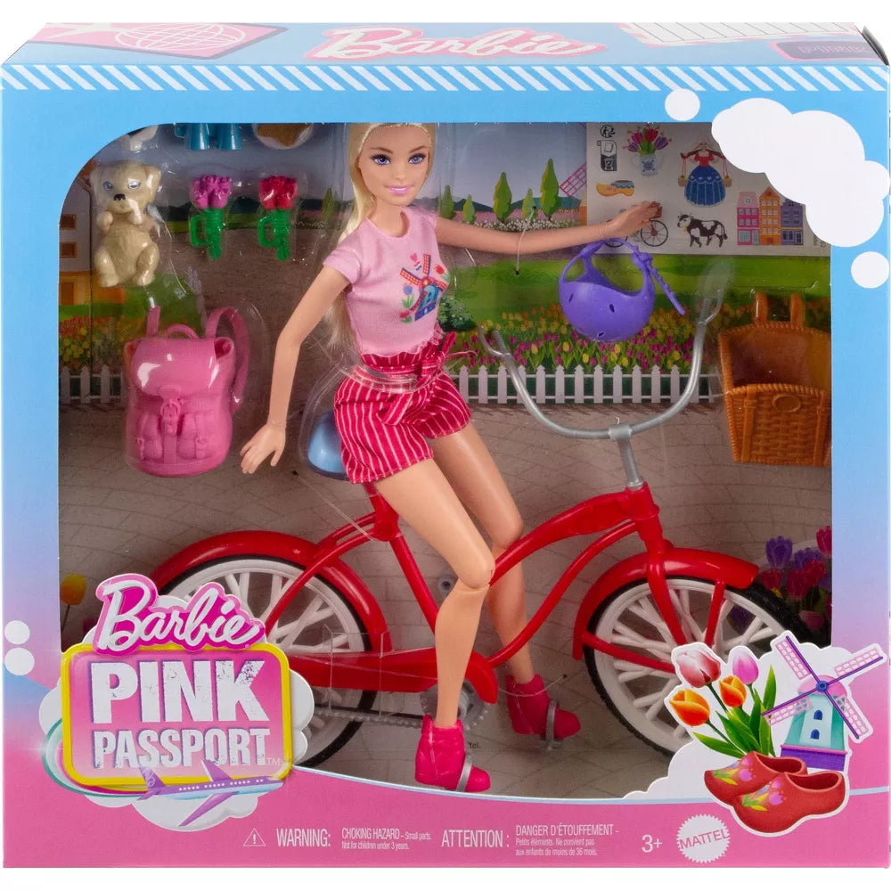 باربي العاب دمى ودراجة دمية مع اكسسوارات Barbie