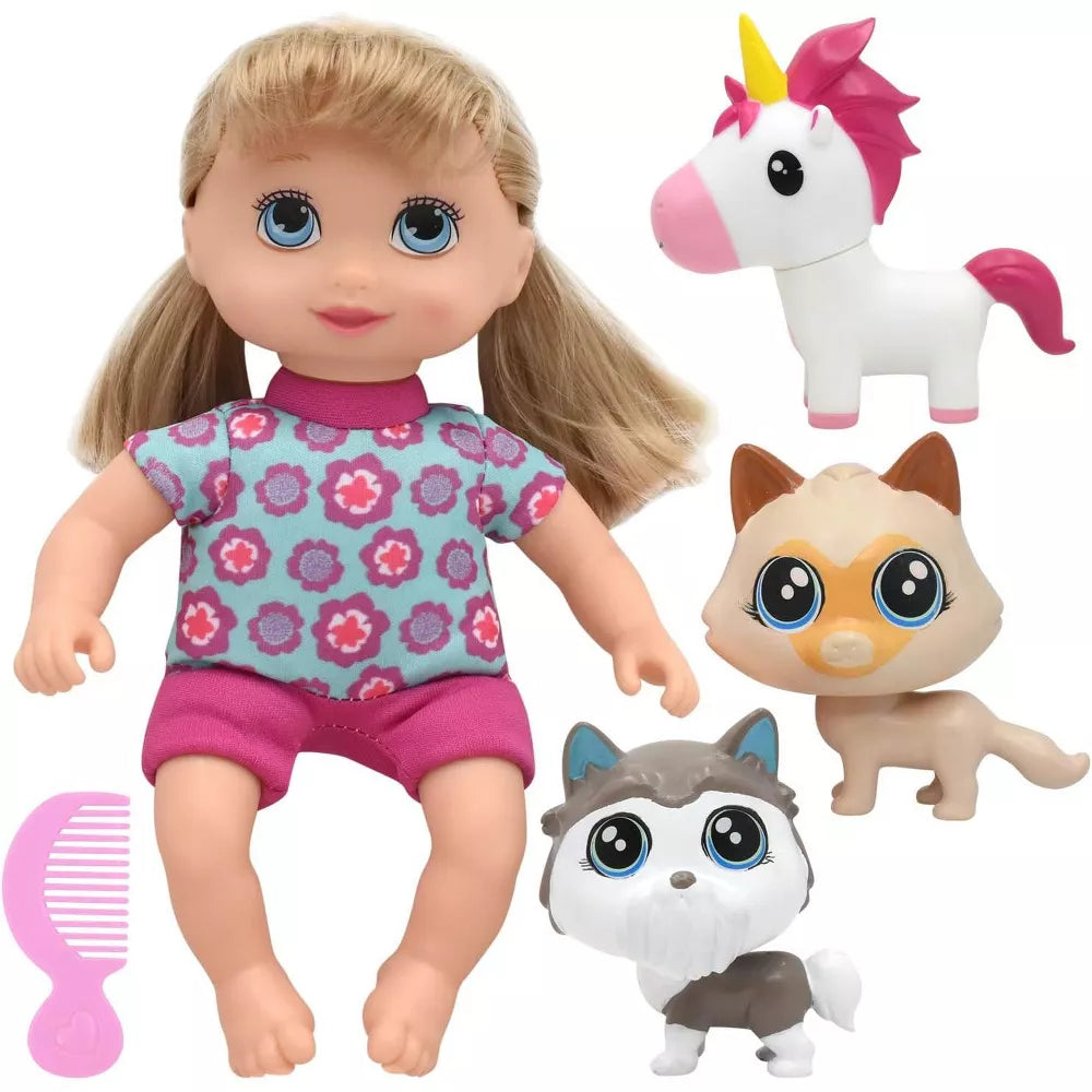 بيبي مزيونه مجموعه الحيوانات الاليفه مع دميه دمى المواليد Baby Maziuna