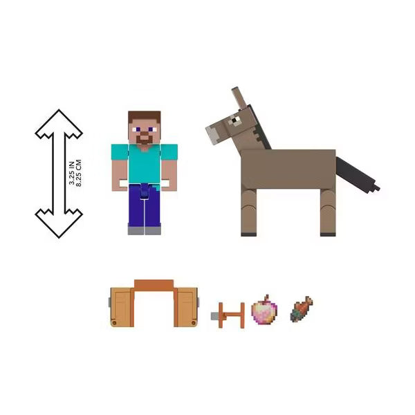 ماين كرافت مجسم مجسم ستيف والحمار شخصيات كرتونية Minecraft