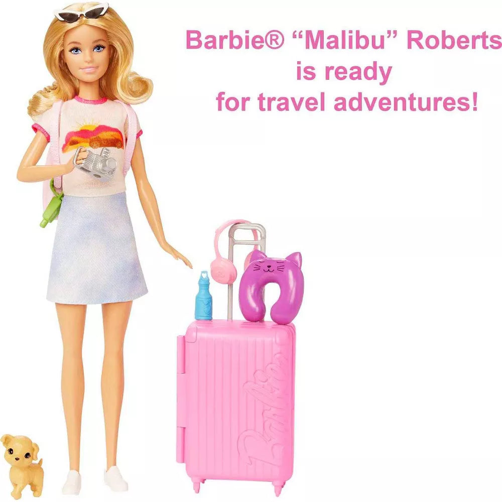 باربي دمية واكسسوارات السفر ماليبو مع جرو دمية مع اكسسوارات Barbie