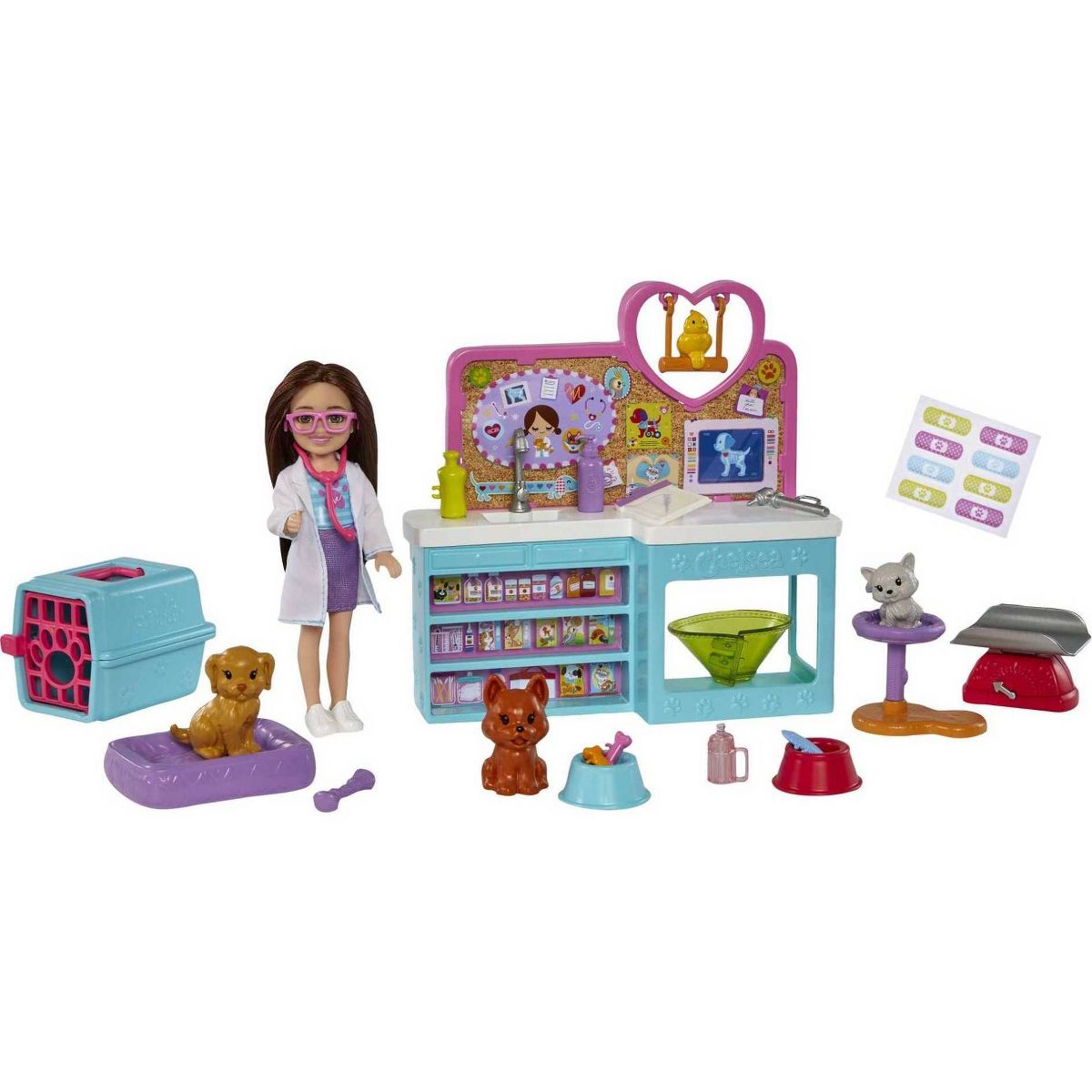 باربي تشيلسي دمية واكسسوارات دكتورة بيطرية دمية مع اكسسوارات Barbie