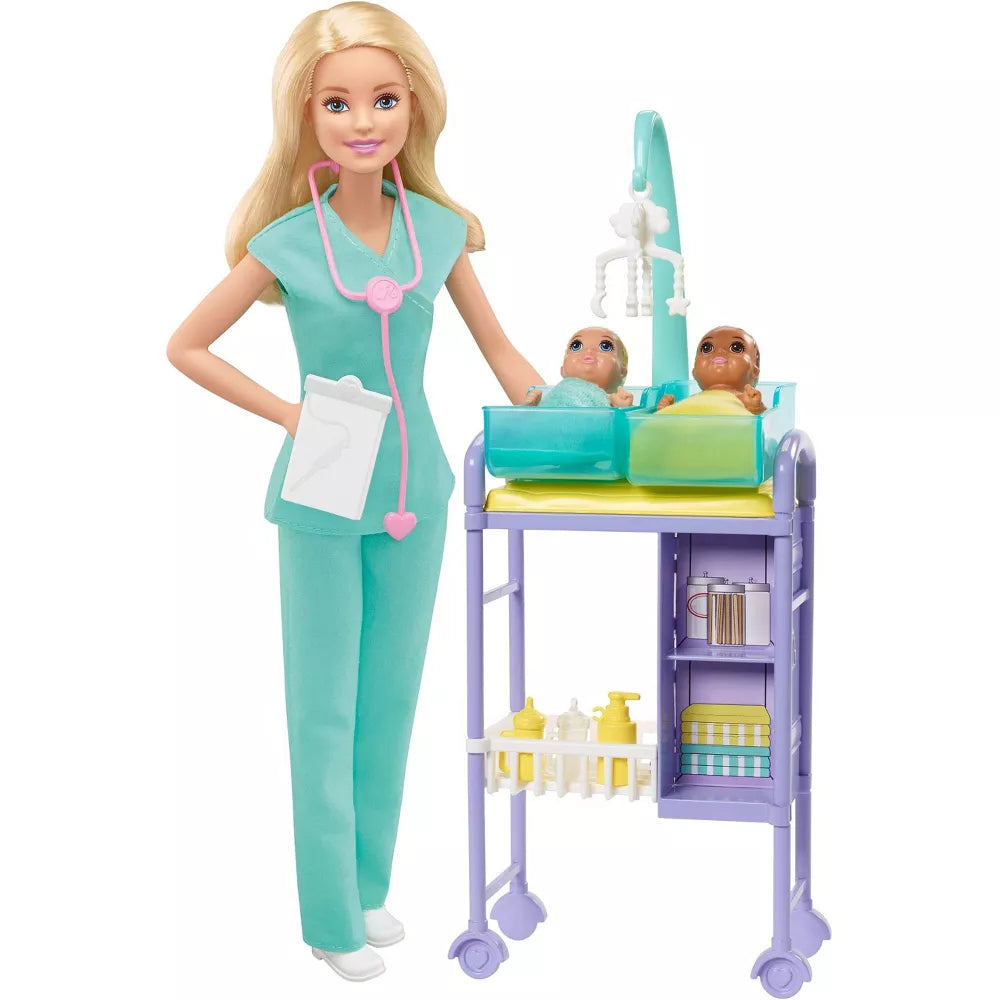 باربي دمية بيبي دكتور مع دمية شقراء دمية مع اكسسوارات Barbie