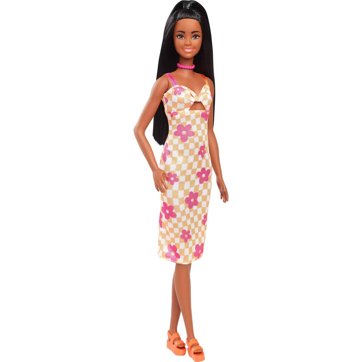 باربي دمية فاشونيستا بشعر أسود مع فستان دمى الشخصيات Barbie
