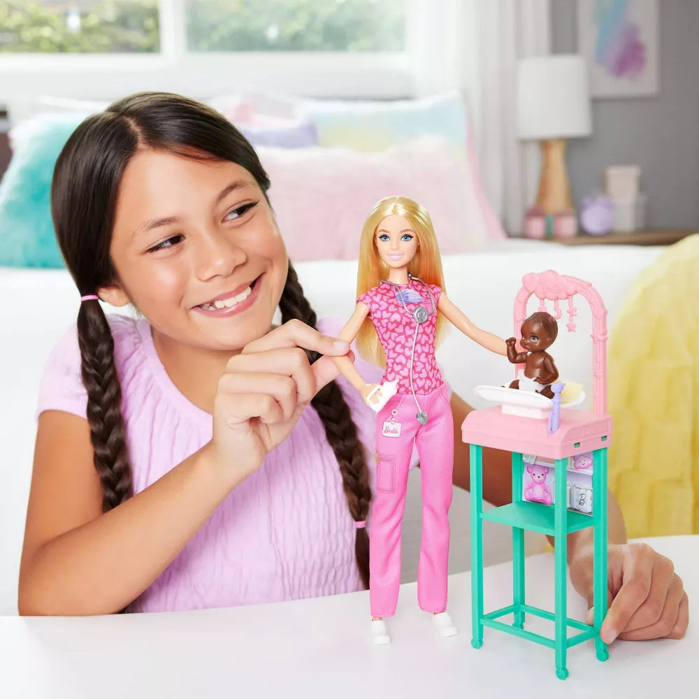 باربي دكتورة الأطفال 24سم دمية مع اكسسوارات Barbie
