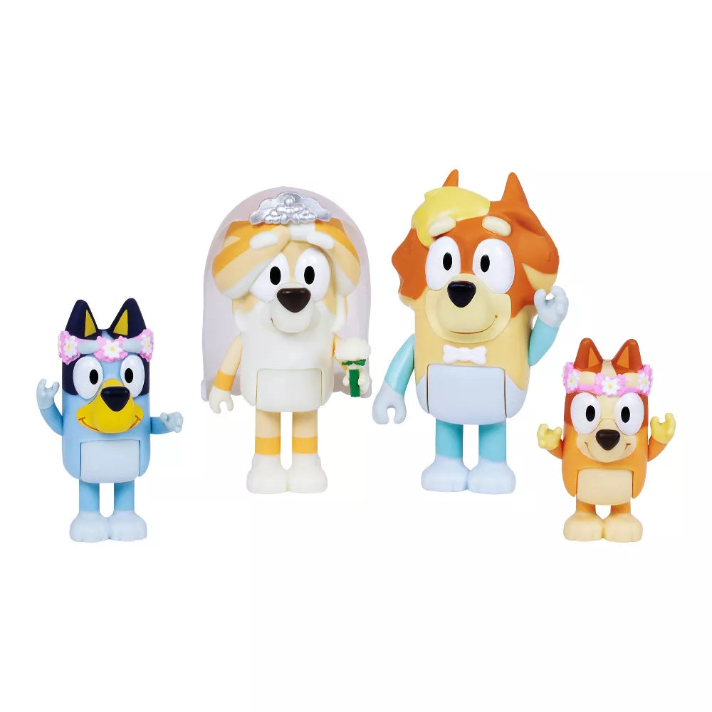 بلوي شخصيات زفاف 4 قطع شخصيات كرتونية Bluey