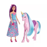 باربي دمية مع حصان يوني كورن دمية مع اكسسوارات Barbie