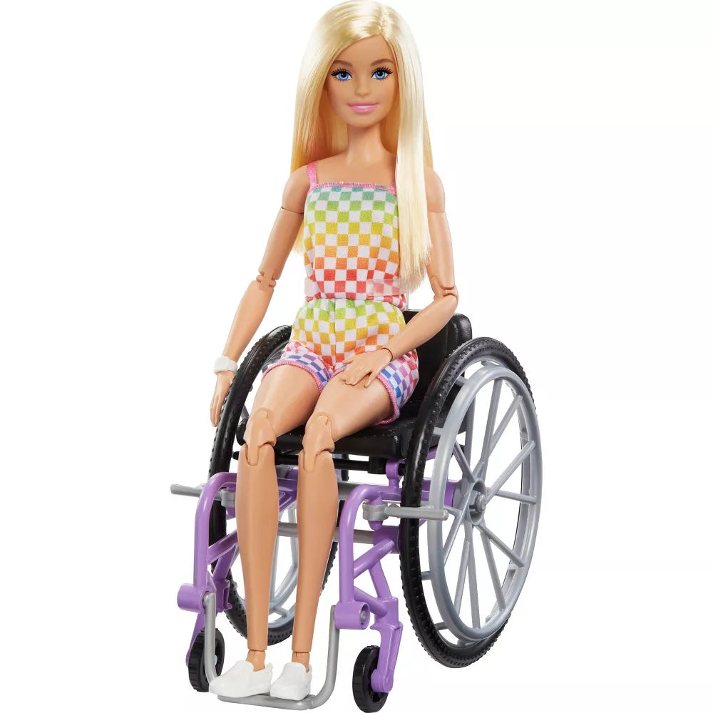 باربي دمية فاشونيستا مع كرسي متحرك ومنحدر دمية مع اكسسوارات Barbie