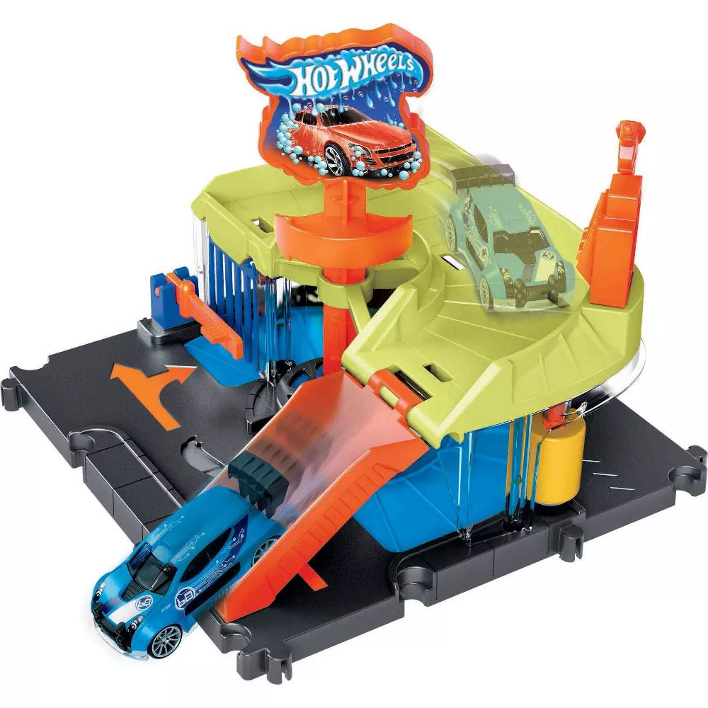 هوت ويلز سيارات داون تاون اكسبريس لغسيل السيارات مركبات مع مسار HotWheels