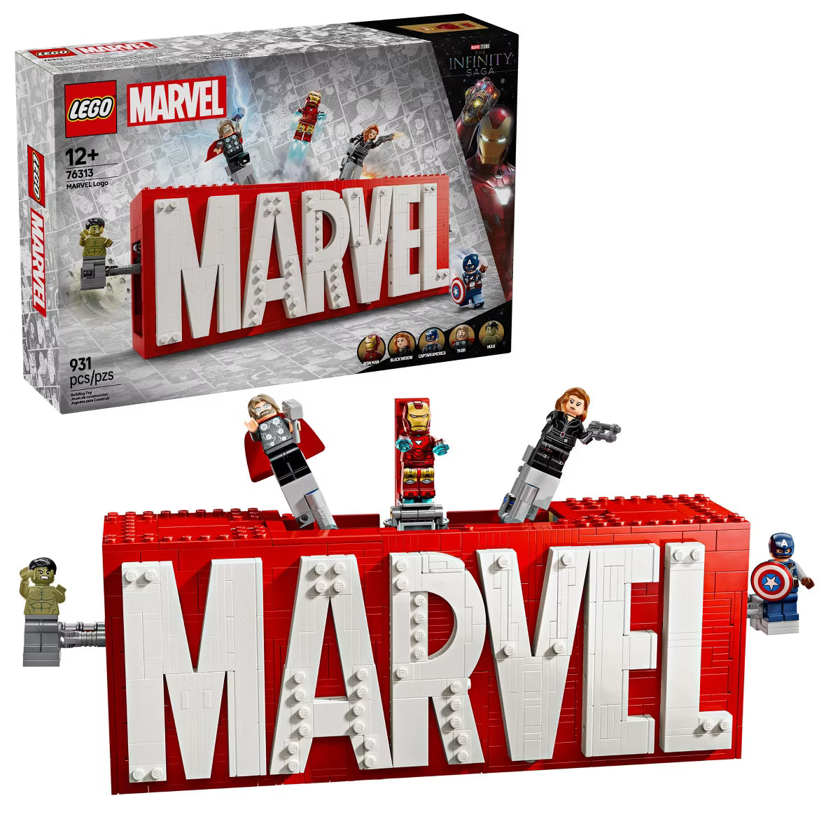 ليجو 76313 مارفل مجسم شعار مارفل مكعبات التركيب LEGO