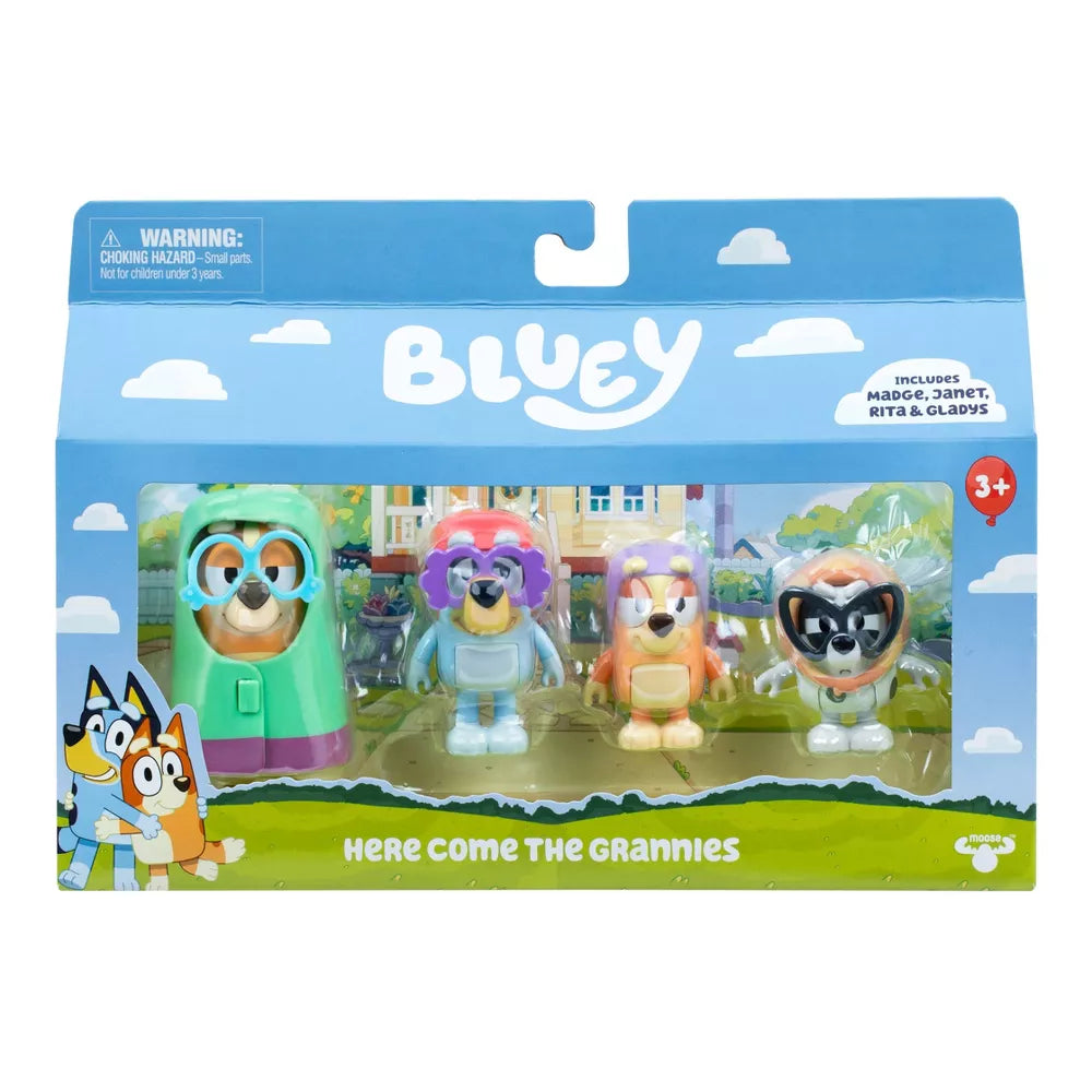بلوي مجسم الجدات 4 قطع شخصيات كرتونية Bluey