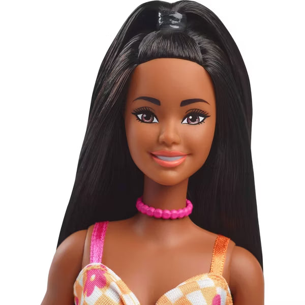 باربي دمية فاشونيستا بشعر أسود مع فستان دمى الشخصيات Barbie