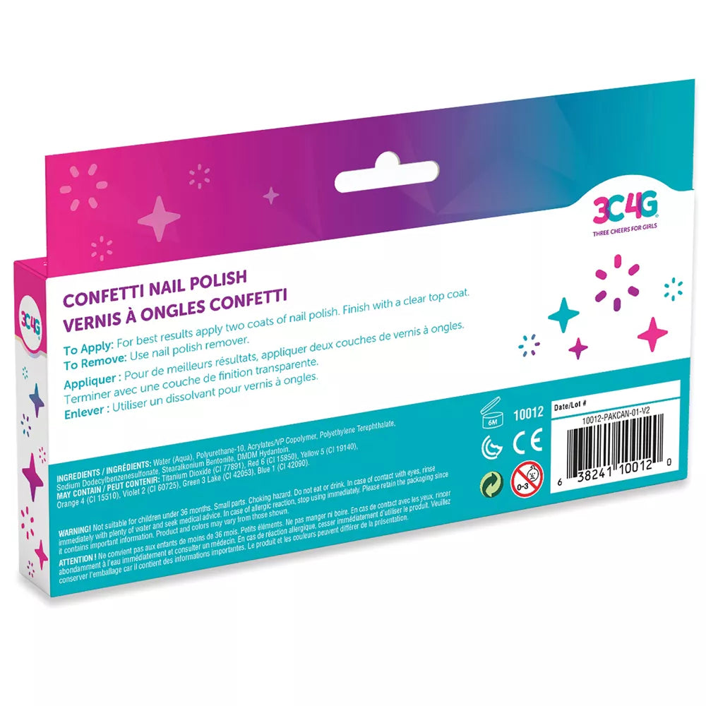 طلاء اظافر بقصاصات الورق الملونة كونفيتي من 3سي 4 جي المكياج والتجميل 3C4G