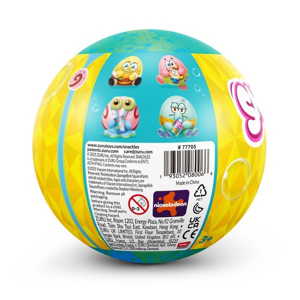 سناكلز كبسولة سبونج بوب سكوير بانتس متنوع الالعاب القطنية Zuru
