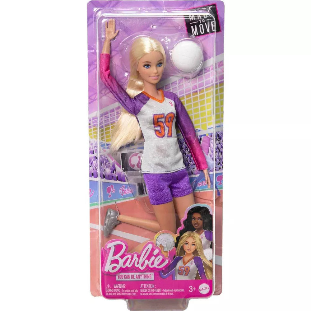 باربي دمية باربي رياضية مفصلية كرة طائرة دمية مع اكسسوارات Barbie
