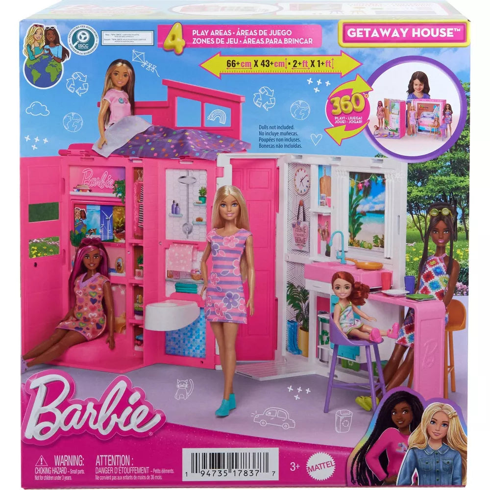 باربي بيت الهروب 4 مناطق و 11 ملحق بيوت الدمى Barbie