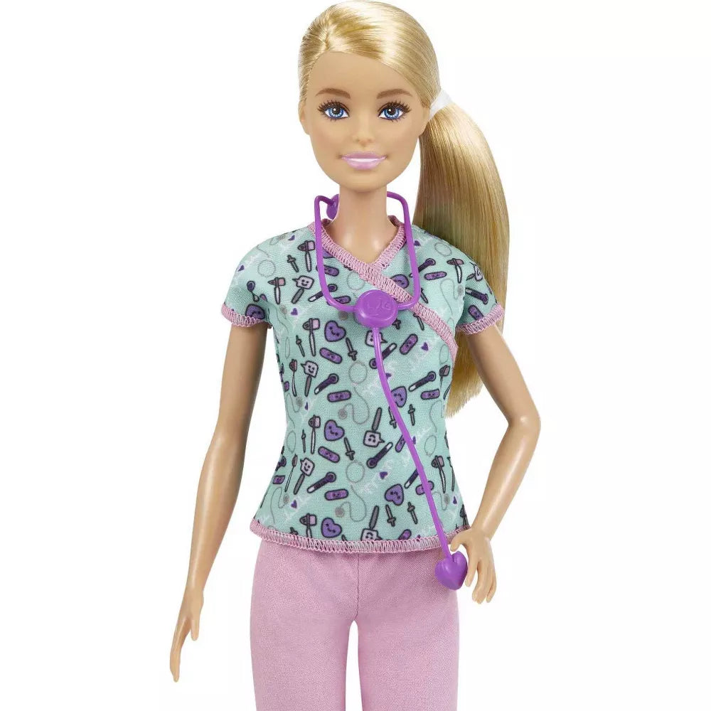 باربي دمية ممرضة شقراء دمية مع اكسسوارات Barbie