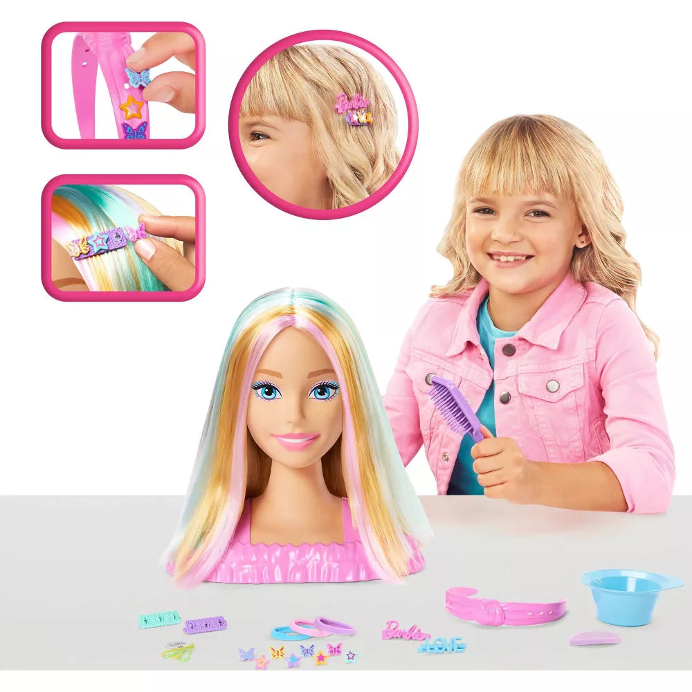 باربي رأس لتصفيف الشعر الأشقر دمية مع اكسسوارات Barbie