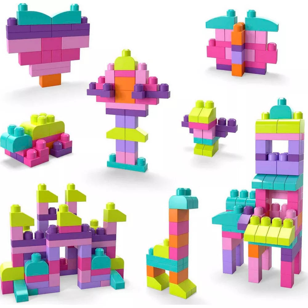 ميجا بلوكس حقيبة مكعبات البناء 80 قطعة المكعبات الكبيرة MEGA BLOKS