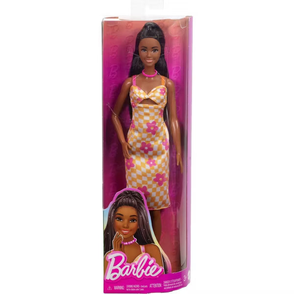 باربي دمية فاشونيستا بشعر أسود مع فستان دمى الشخصيات Barbie